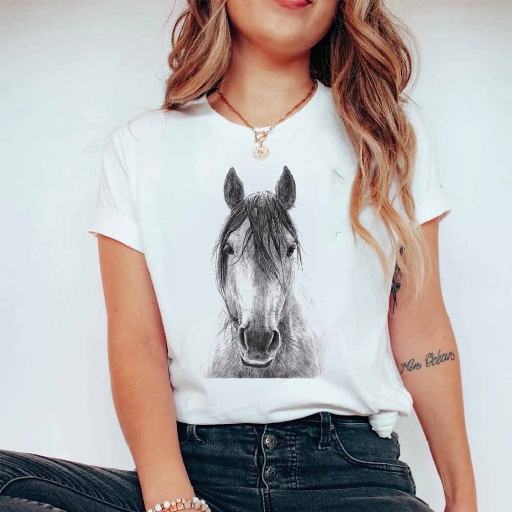 Horse Tshirt Womens Mens Kids Equestrian Gift Horse Riding Tshirt